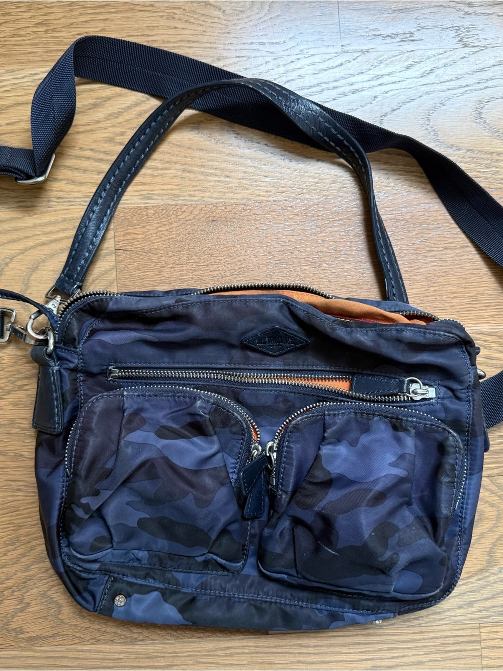 MZ Wallace Navy Camo Crossbody Bag